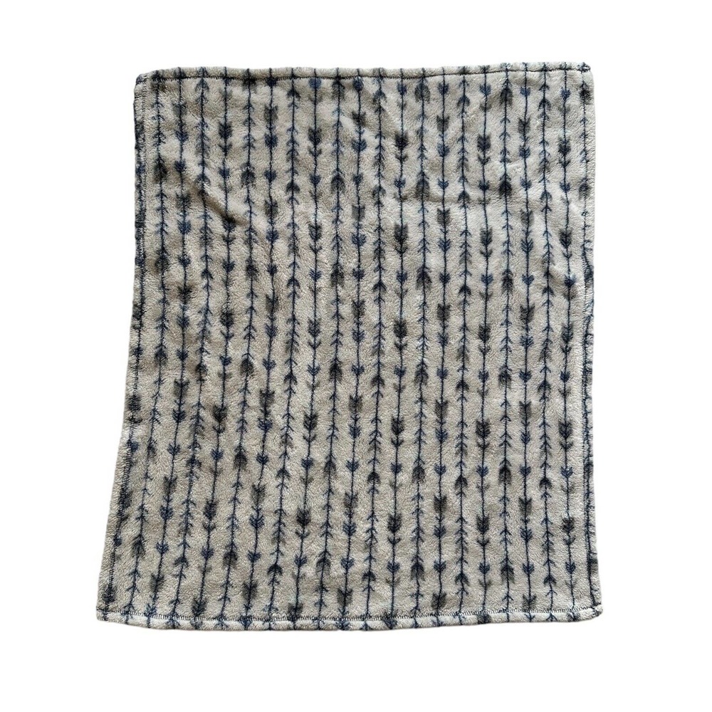 Chick Pea Arrows Lines Baby Security Blanket Lovey Fleece Blue Gray White Infant